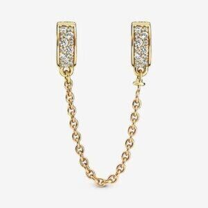 PANDORA Clear Pav�� Safety Chain Clip Charm